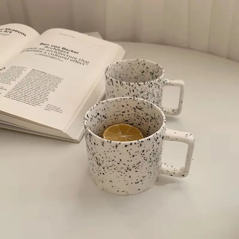 

Splashing Ink Wave Point Mug Creative Spot Cup Ins Simple Office Coffee Mug Couple Gift Water Cup Household Drinking Utensils