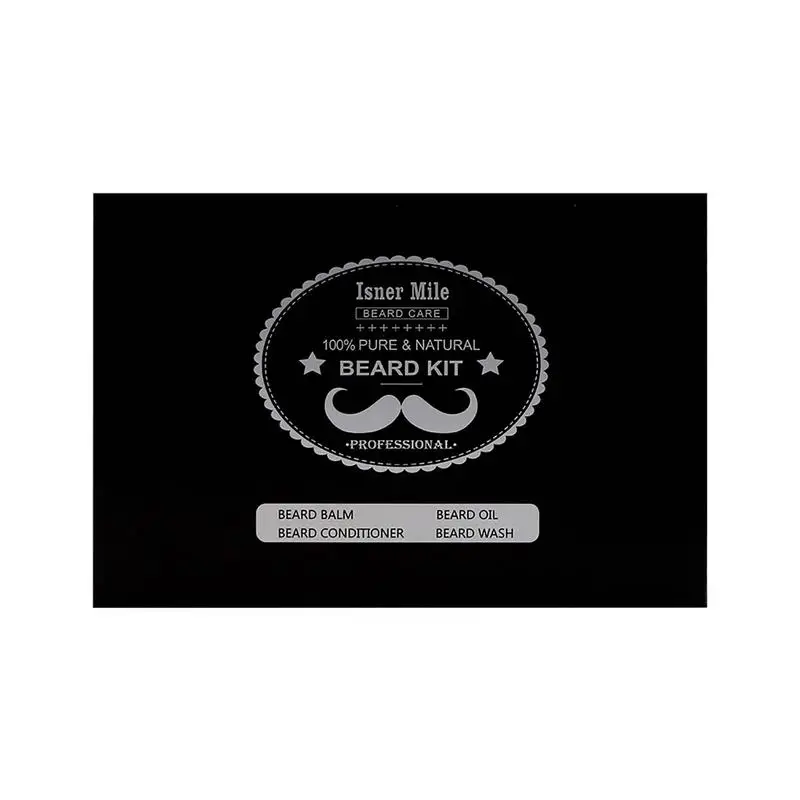 

4pcs/Sets Beard Growth Kit For Men Hair Enhancer Thicker Mustache Grooming Beard Care Oil Moisturizer Wash Balm Conditioner