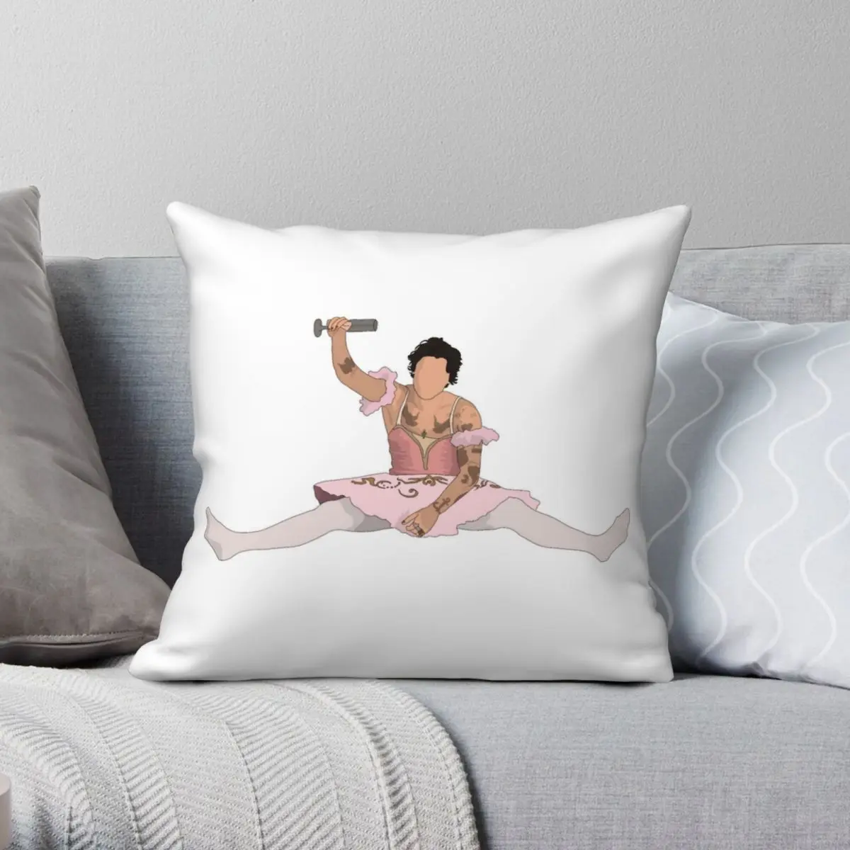 

Ballerina Square Pillowcase Polyester Linen Velvet Printed Zip Decorative Pillow Case Home Cushion Cover 45x45