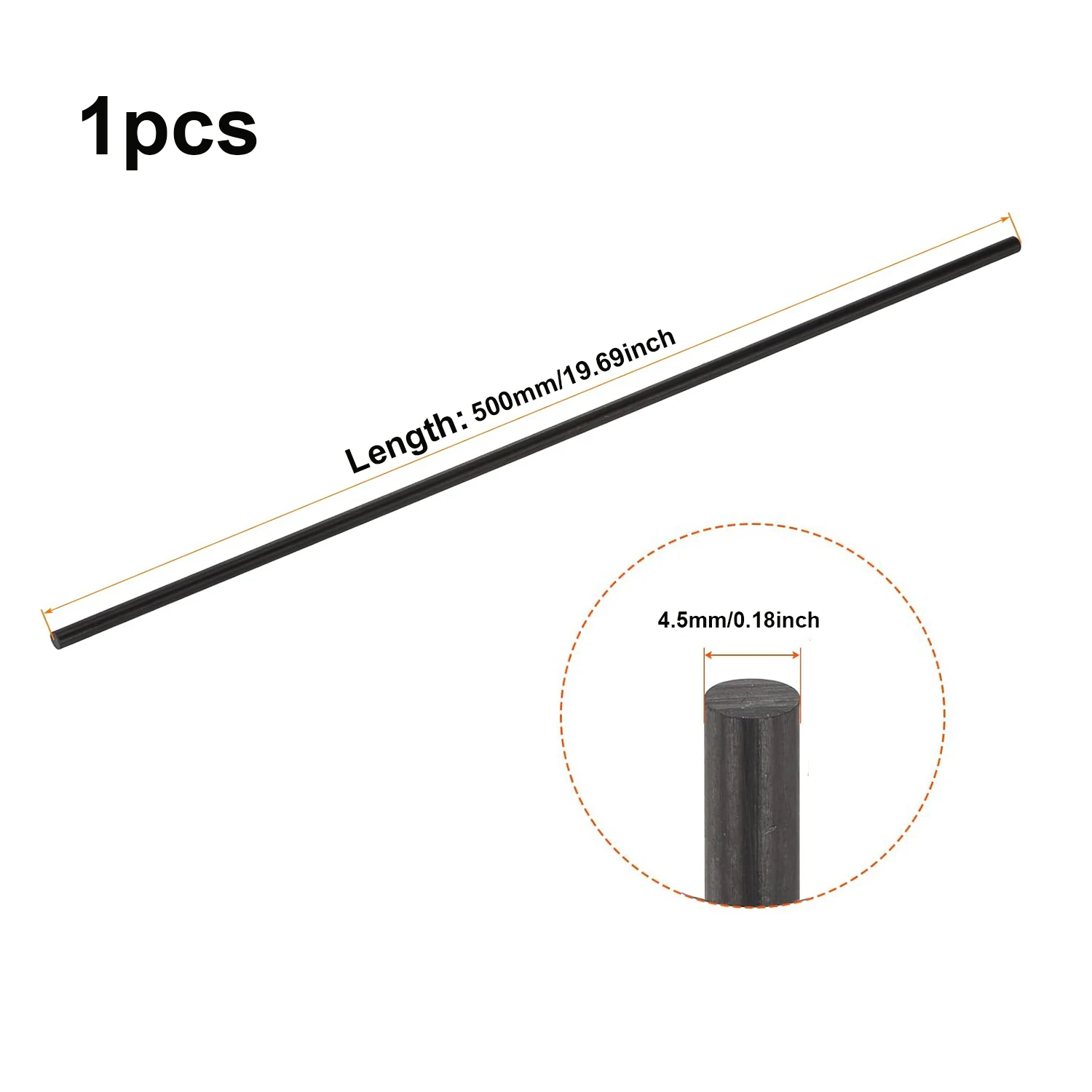 

1-10 шт., черный стержень из стекловолокна, диаметр 0,8 мм/1 мм/1,5 мм/2 мм/2,5 мм/3,0 мм-8 мм, изоляционный материал, твердые стержни из стекловолокна, длина 500 мм