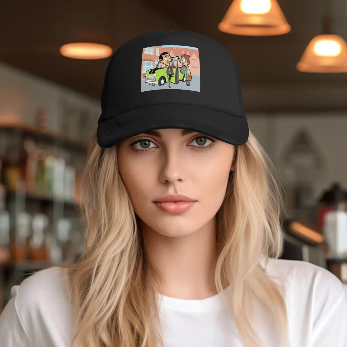 Фото Сетчатые бейсболки Mr Bean Snapback, модные бейсболки, дышащие повседневные бейсболки, уличные унисекс №4