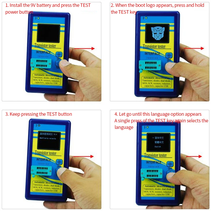 Измеритель транзисторов с графическим дисплеем M328 с функциями измерения сопротивления, индуктивности, емкости и ESR.