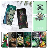 anime one piece zoro for huawei mate 40 30 20 x 5g rs lite p smart pro plus 2019 2020 2021 z s black soft phone case capa