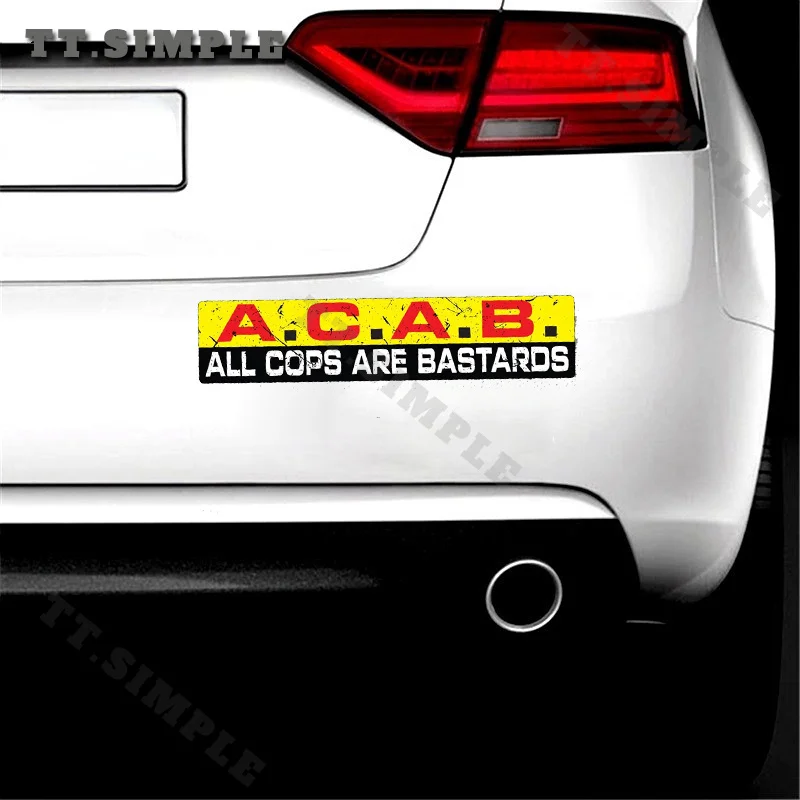 Фото TT Funny Fashionable Car Styling A.C.A.B. Светоотражающая наклейка-деколь из винила для бампера автомобиля, грузовика, стикеры для гоночных автомобилей в стиле ACAB, полицейские, Redneck Racing №3