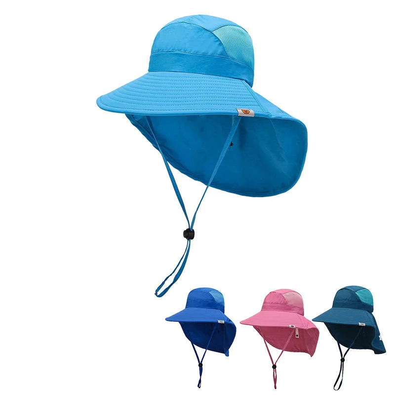 

Wide Brim Children Sun Hat Kids Bucket Cap Summer Beach Girls Travel Outdoor Fashion Cute Boy Casual Sun Hats