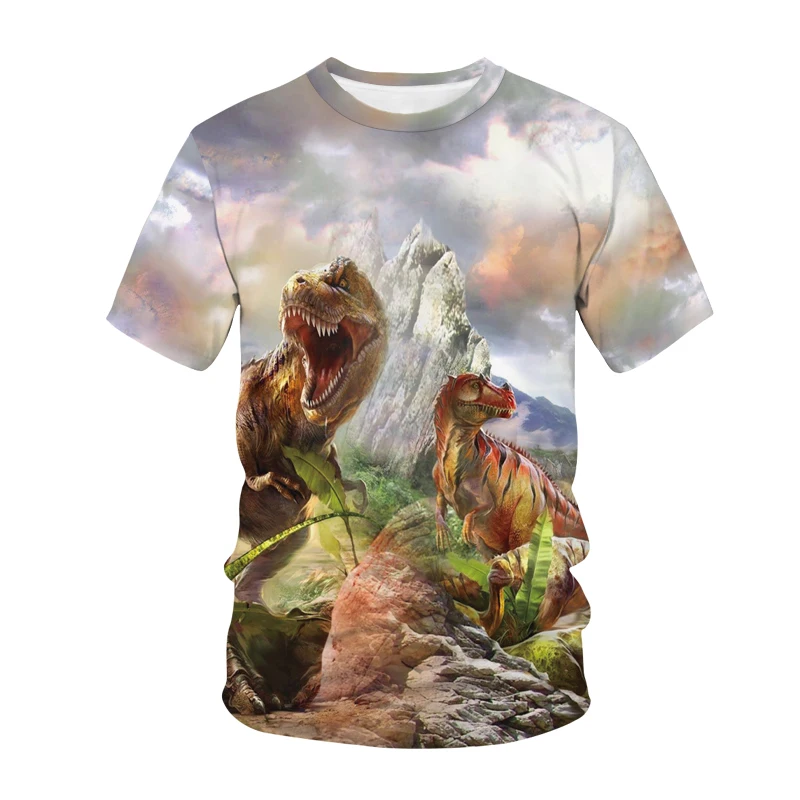 

Men Funny T-shirt Animal Dinosaur 3D Print Kids T Shirt Summer Fashion Casual Cartoons Tshirt Boy Girl Children Cool Streetwear