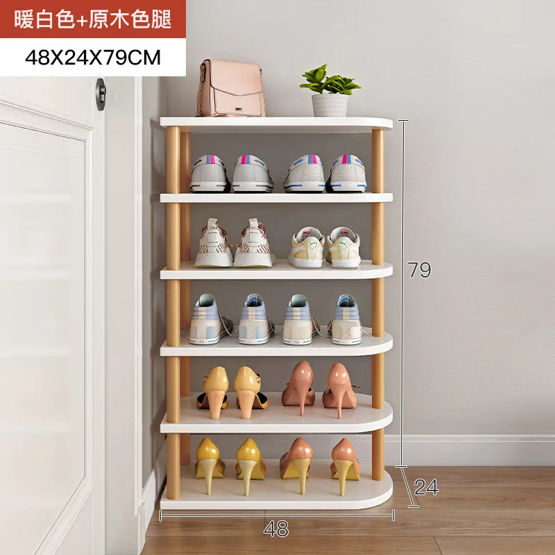 

2023 Year AOLIVIYA Shoe Rack Simple Door Home Multi-layer Storage Space Small Shoe Rack Cracked Wooden Dormitory Shoe Cabinet