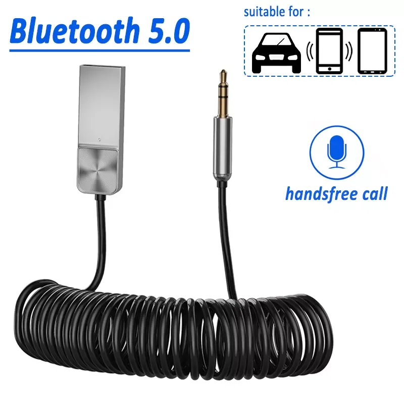 

Bluetooth 5.0 Receiver Car AUX 3.5mm Jack Wireless Audio Transmitter USB Dongle BT 5.0 Stereo Hands-free call Mic Music adapter