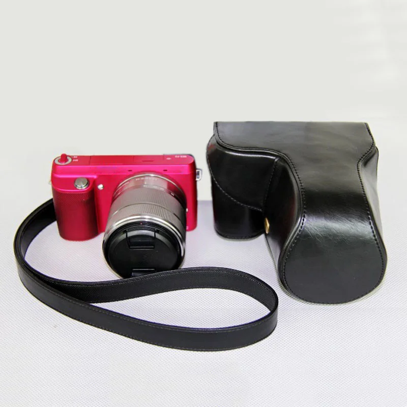 Кожаный чехол для фотоаппарата ремешок смартфона Sony с объективом 18-55 мм - купить
