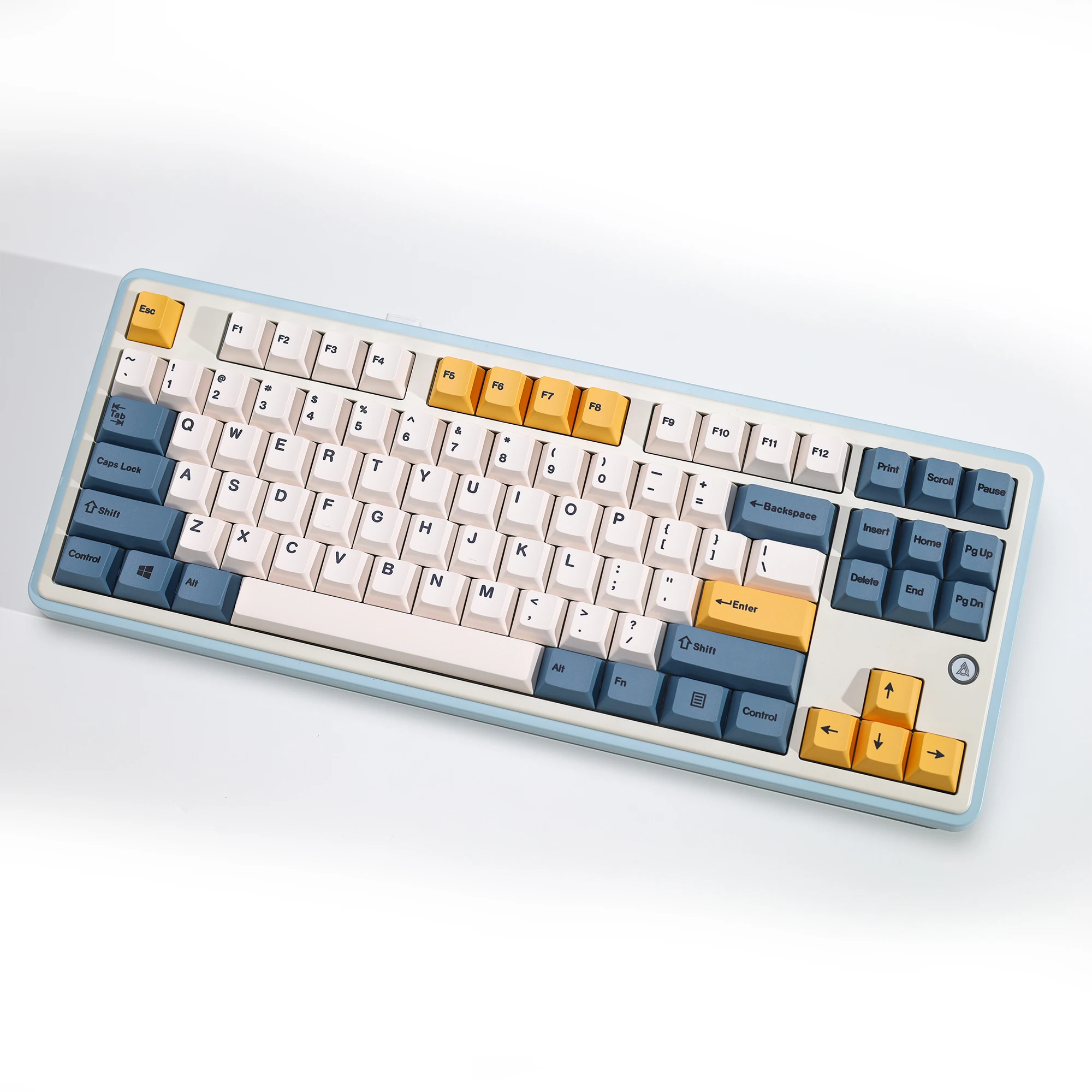 Фото KBDiy Ретро абрикосово-желтые колпачки для клавиш PBT Cherry Profile ISO для переключателей MX 60, магнитные механические игровые колпачки для клавиш №4