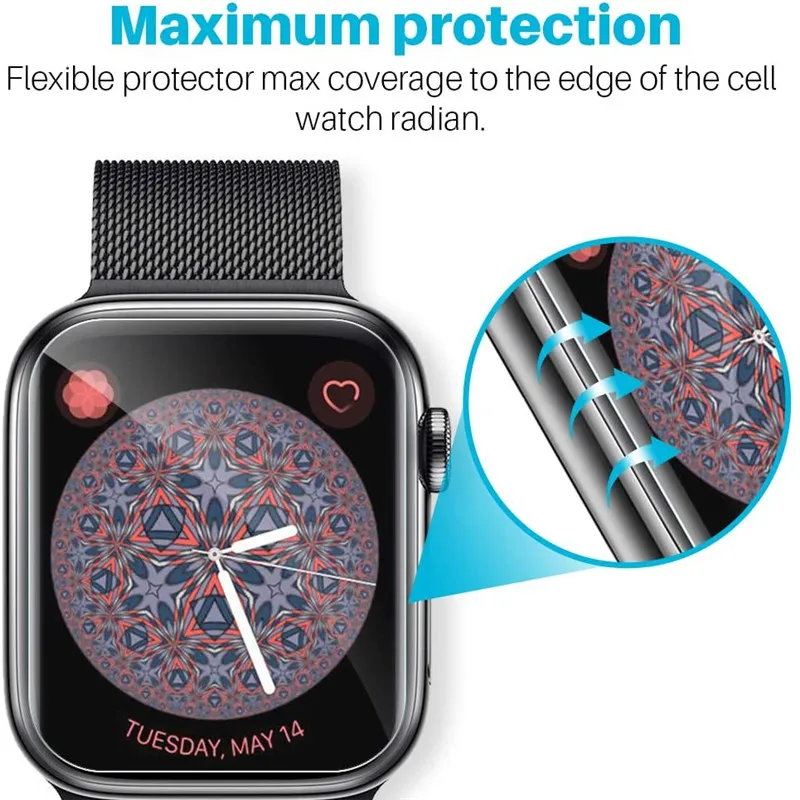 Не стеклянная Защитная пленка с полным покрытием для iWatch 4/5 SE 7 41 мм 40 44 экрана Apple