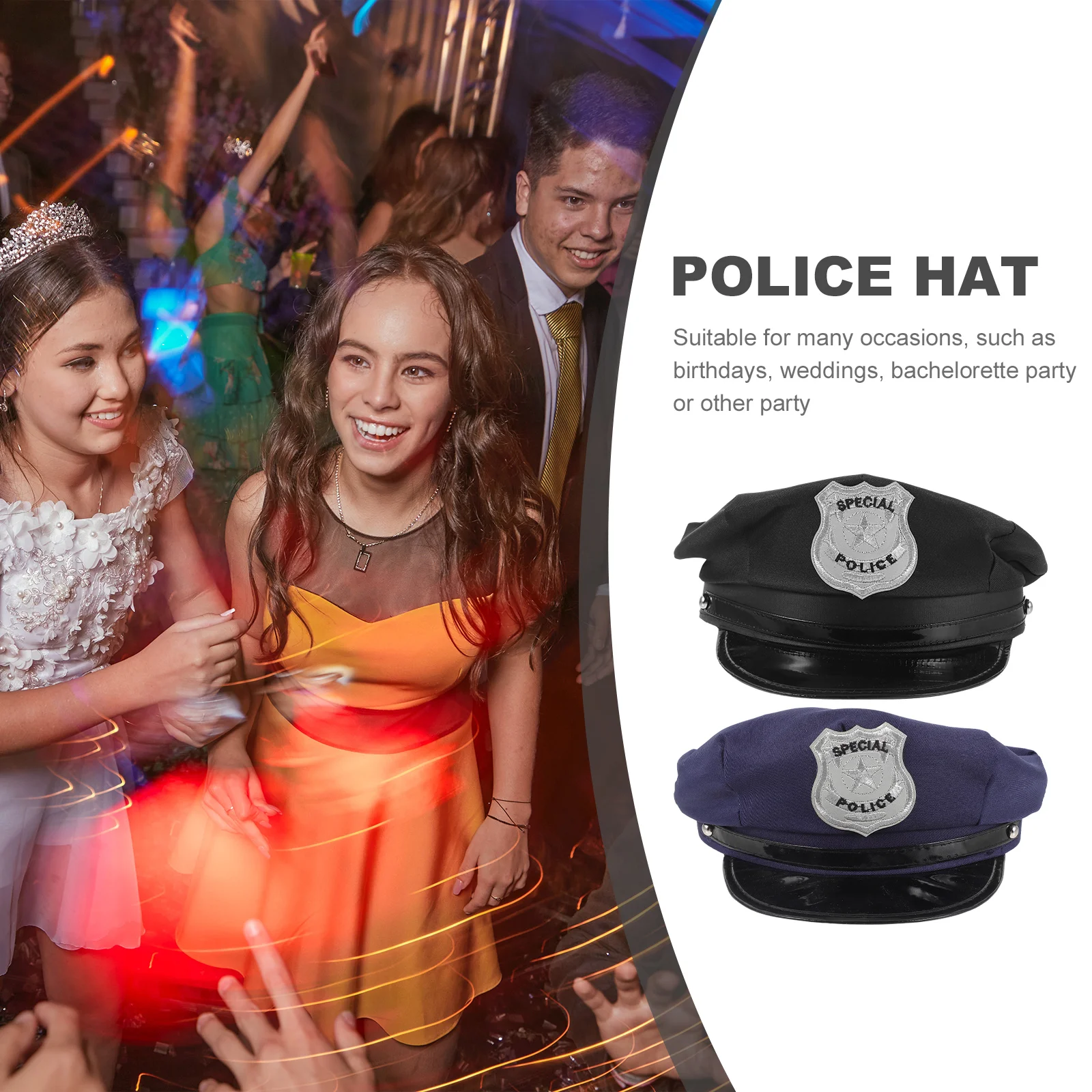 Шапки из 2 предметов полицейская кепка аксессуары для костюмов офицера вечерние