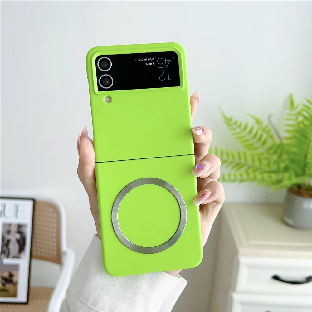 

Macaron Candy Case for Magnetic Magsafe Wireless Charging Phone Case for Samsung Galaxy Z Flip 3 4 Cute Bumper Hard Case