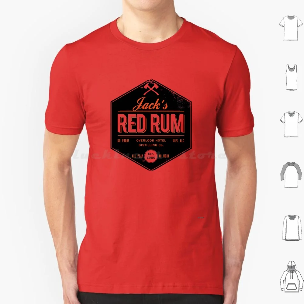 

Jack'S Red Rum T Shirt Big Size 100% Cotton Shining Horror Drinks Film Movie 80S King Kubrick Rum Booze