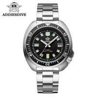 addiesdive mens automatic watch 200m waterproof luminous black dial sapphire glass nh35 movement stainless steel men watches
