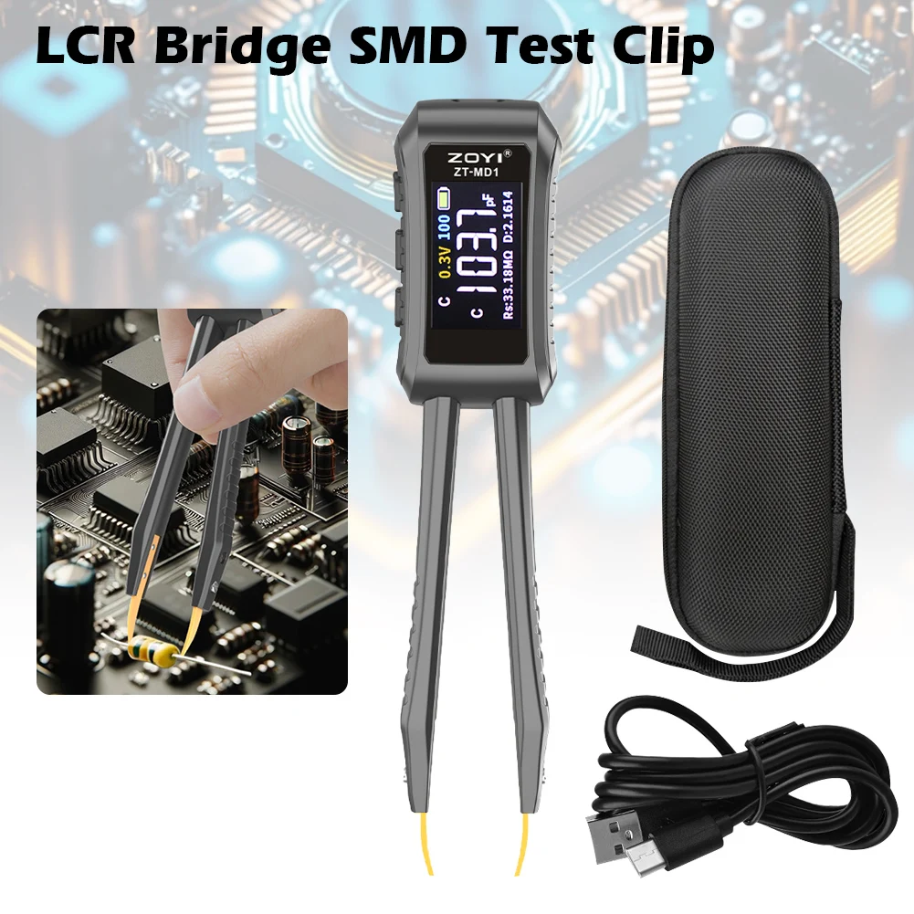 ZOYI ZT-MD1 Мини-цифровой пинцет LCR SMD ESR тестер сопротивления емкости индуктивности