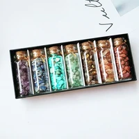 natural crystal colorful crushed stone wishing bottle gift set diy semi precious stone wishing bottle mineral specimen souvenirs