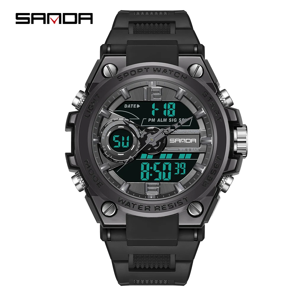 

NEW SANDA G Style Men Digital Watch Military Sports Watches Dual Display Waterproof Electronic Wristwatch Relogio Masculino 6092