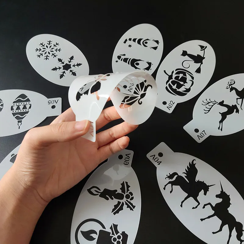 Пластиковый трафарет для рисования на Хэллоуин тыква Бабочка единорог