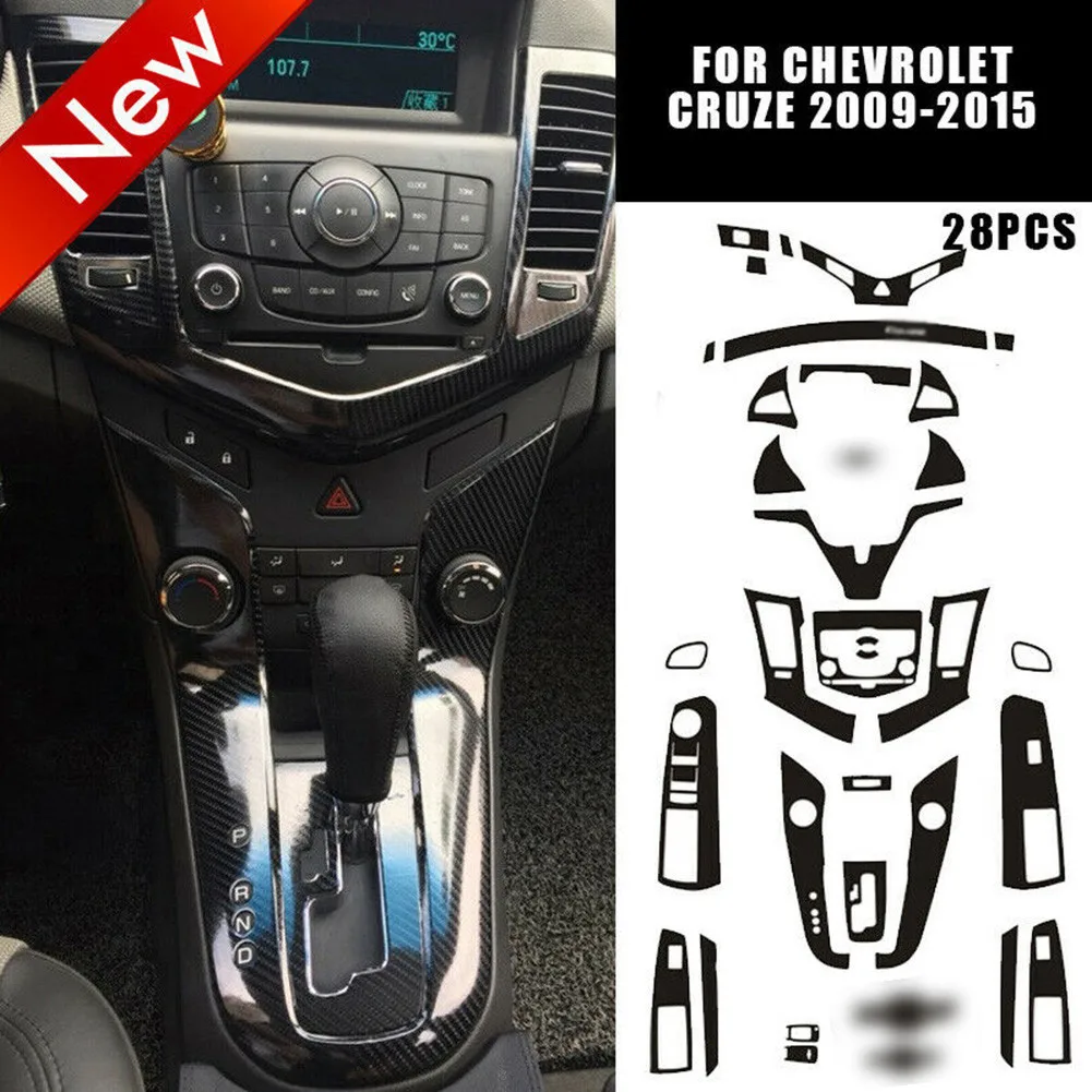

1 Set Car Stickers Carbon Fiber Interior Cover Trim Stickers For Chevrolet Cruze 2009-2015 Interior Panel Dashboard Sticker