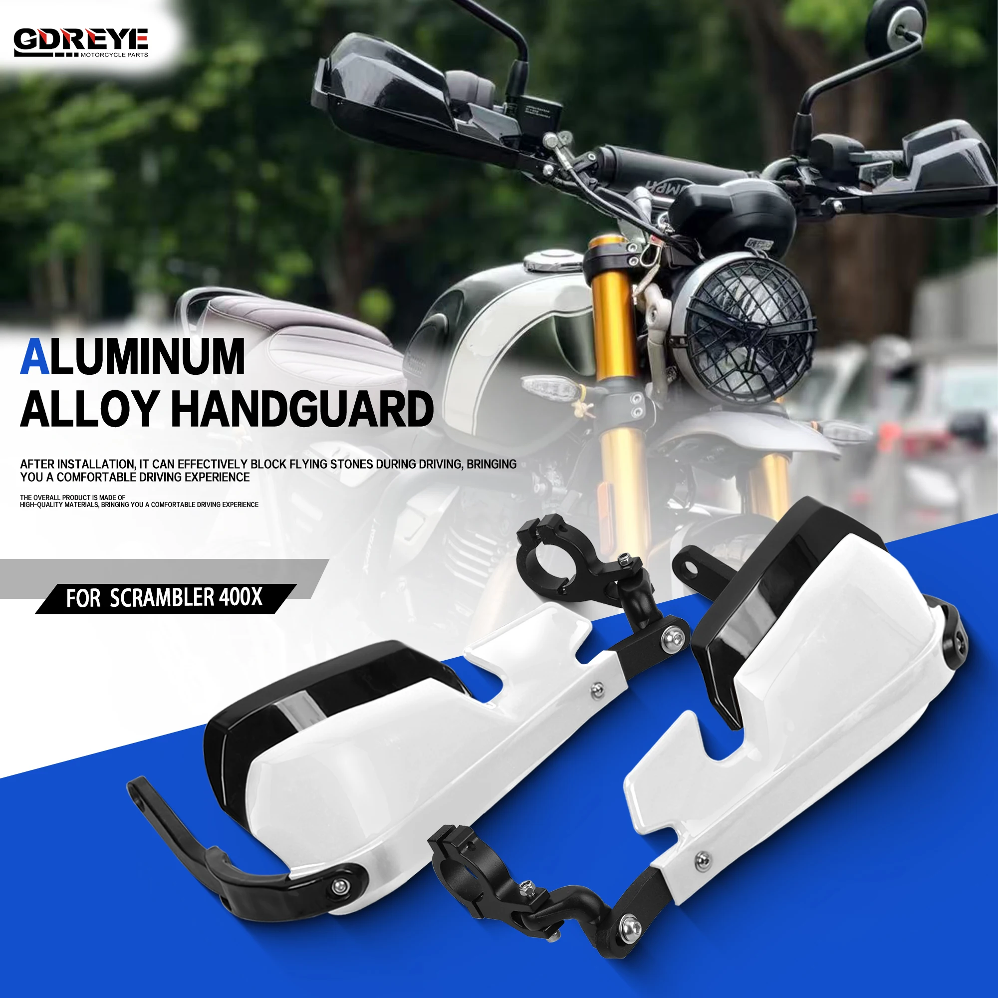 Фото Защитный кожух руля из алюминиевого сплава для мотоцикла Triumph Scrambler 400X XC Speed400, ветрозащитный щиток для рук №2