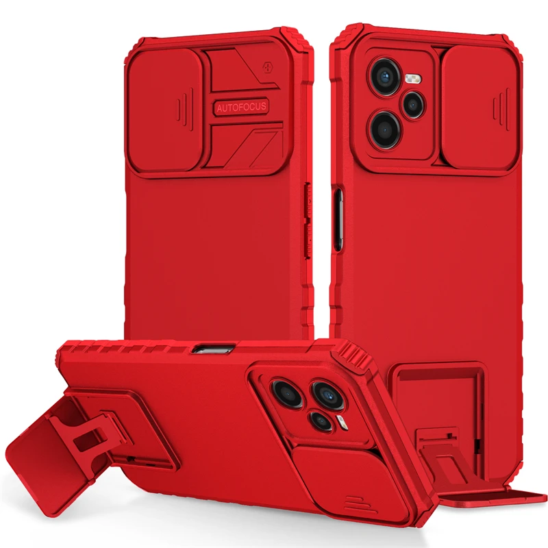 

Для Realme C35 чехол слайд-камера защита объектива Kickstand бронированный чехол для телефона для Oppo Relme Ralme Kingdom C 35 On RealmeC35 Fundas