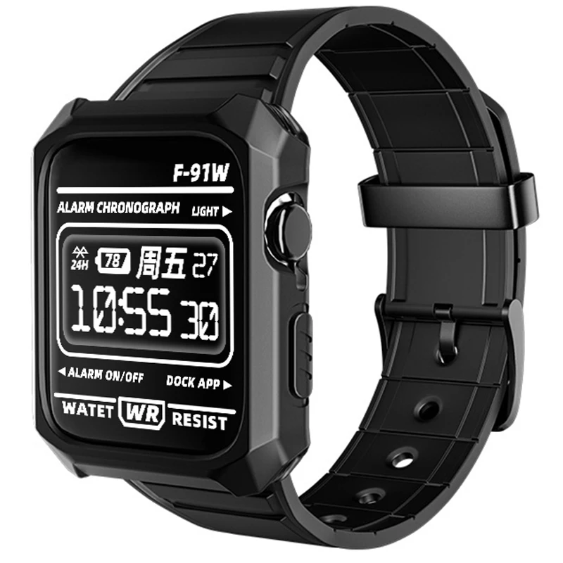 

Case+Strap For Apple Watch band 44mm 40mm 38mm 42mm 44 mm Silicone smartwatch belt bracelet iWatch 3 4 5 6 se band