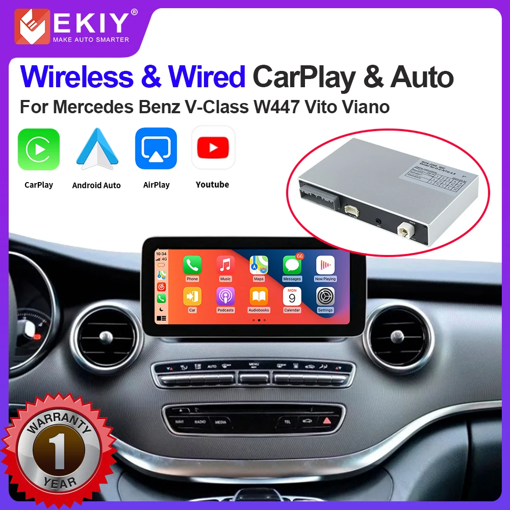 

EKIY беспроводной CarPlay Android авто для Mercedes Benz V-Class W447 2014-2018 Vito Viano с функциями Mirror Link AirPlay