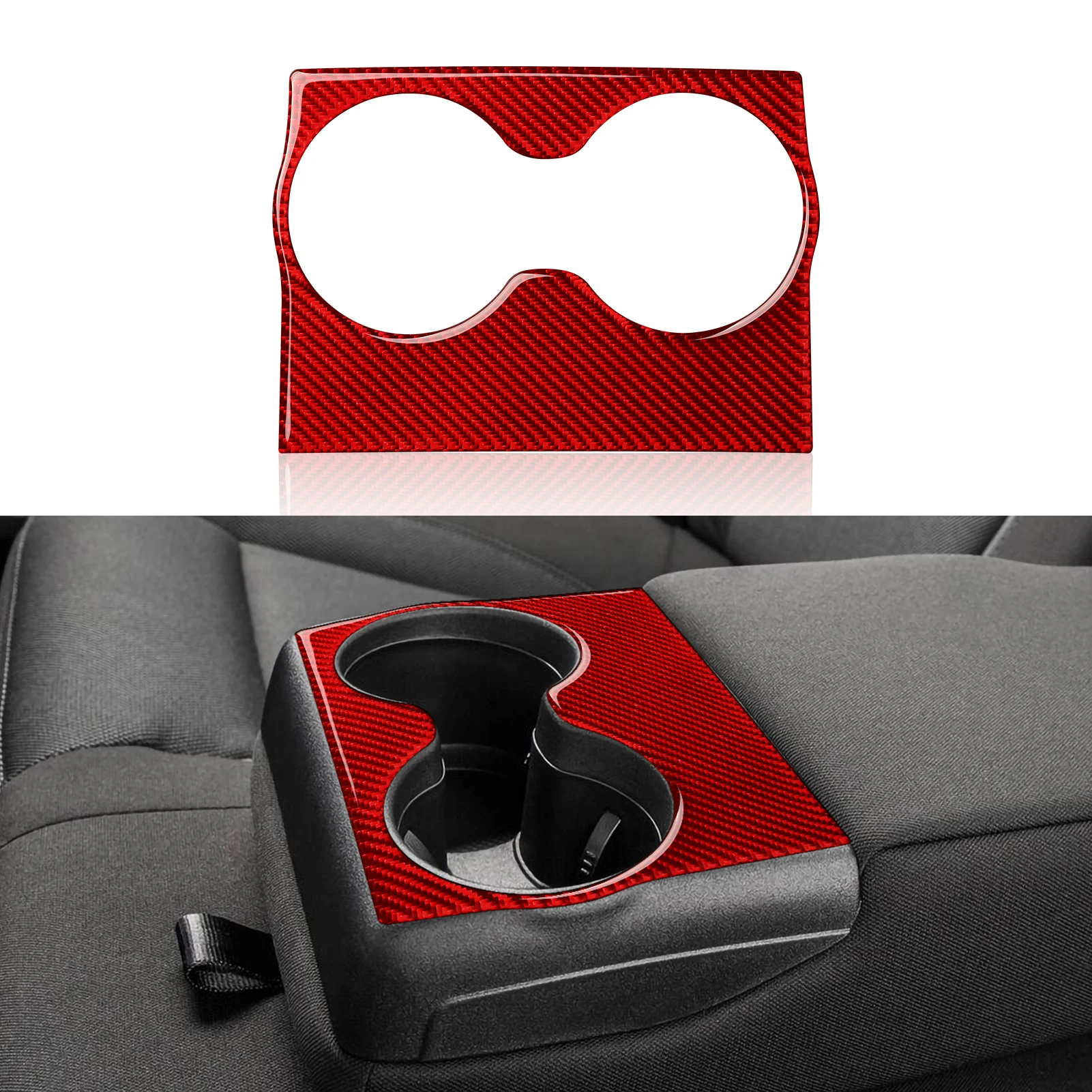 

Rear Seat Cup Holder Decals for Chrysler 300 2011-2022 Car Accessories Carbon Fiber Interior Stickers