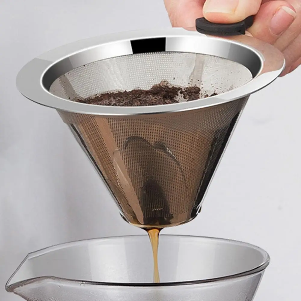

Drip Coffee Maker for Cup Stainless Steel Coffee Filter Easy-to-clean Reusable Cone for Home Kitchen Fine Mesh Strainer for Cup