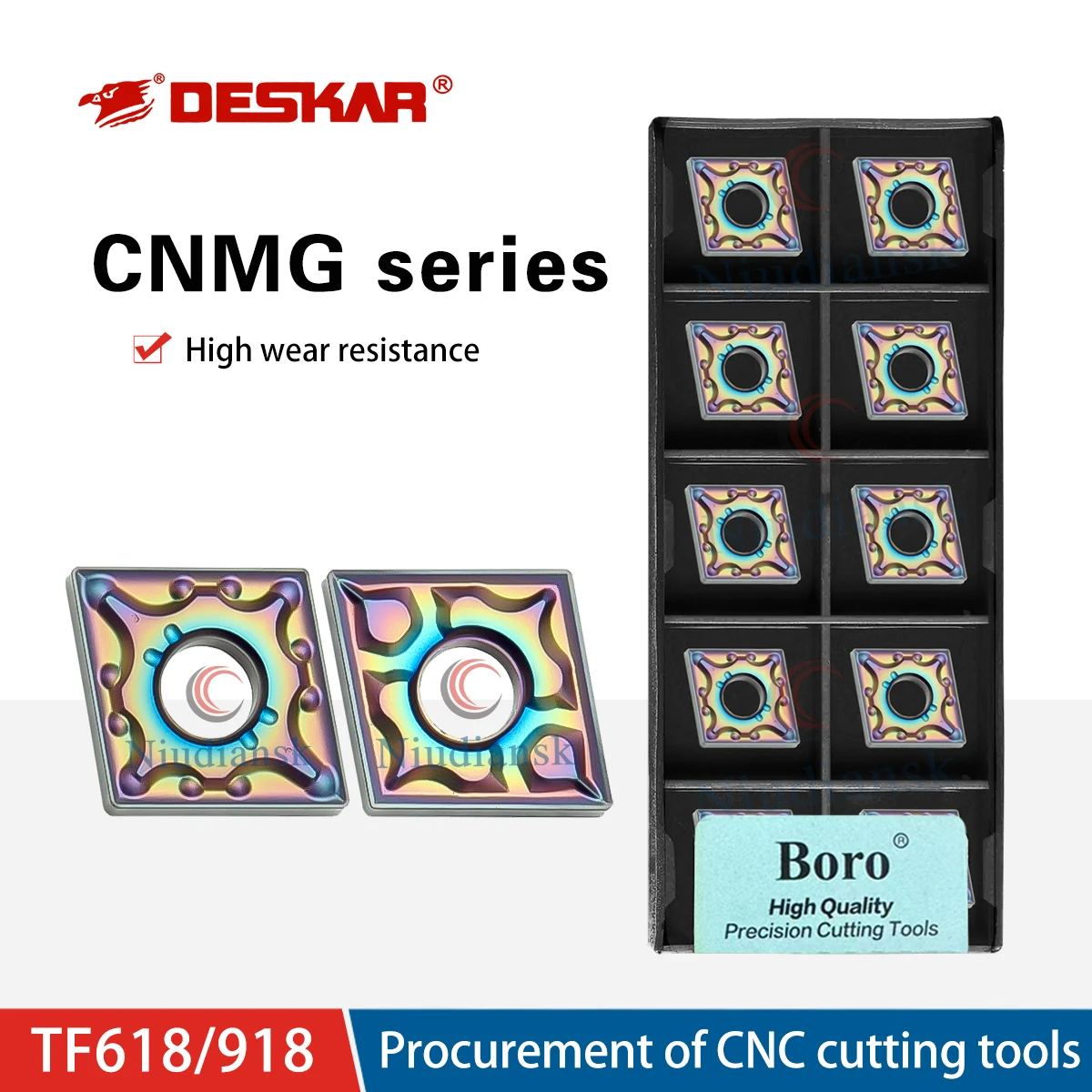 

CNMG120404/08-MA TF618 CNMG120404-TF TF918 Наружные круглые семицветные режущие пластины с ЧПУ Токарные инструменты Обработка закаленной стали