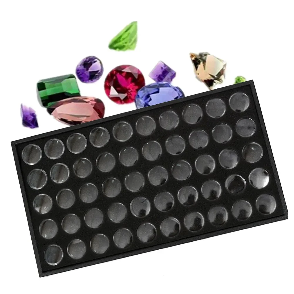 

NEW2023 50 Slots Glitter Powder Plate Nail Art Holder Case Jewelry Display Manicure Tool Transparent Empty Container Sequins Sto