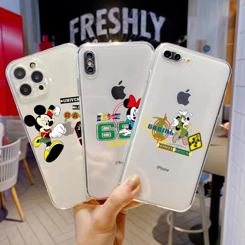 

Athlete Mickey Mouse Phone Case For iPhone 13 12 Pro Max Mini 11 Pro X XR XS Max 6 6S 7 8 Plus Black Soft Liquid Silicon Shell