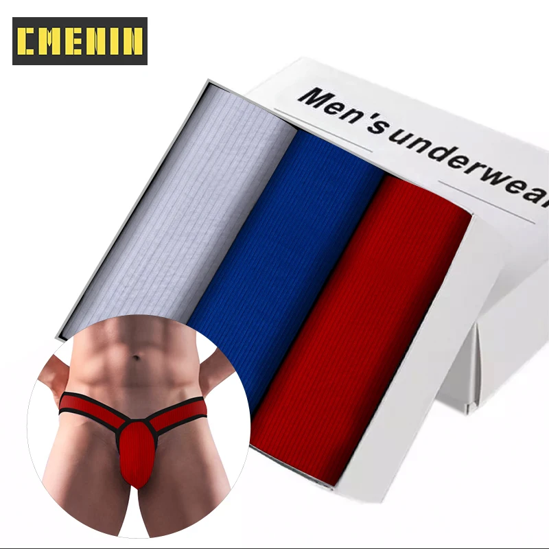 

CMENIN Sissy Cotton Jockstrap Underwear Man Brief Breathable Slip Gay Sexy Men's Panties Briefs Men Underpants Cueca AD7212