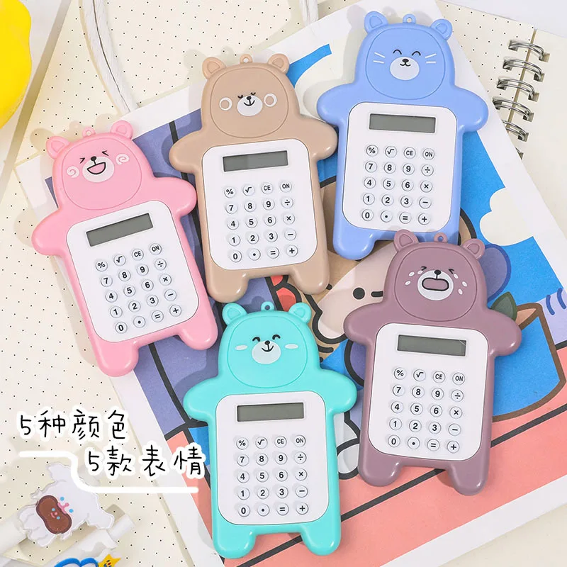 

Mini Digit Calculator Portable Cute Calculator Pocket Size 8 Display Cartoon Bear Cute Creative Calculator Office Supplies Gift