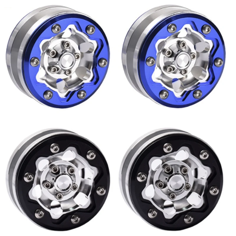 

4Pcs 1.9 Inch Metal Beadlock Wheel Rims For 1/10 RC Rock Crawler Axial SCX10 RR10 Ll D90 CC01 F350 TF2 Wheel Hub