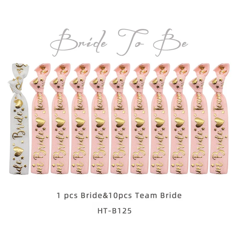 

11pcs Team Bride Bachelorette Party Bracelet Bride To Be Decoration Accessories Hen Party Wedding Bridal Shower Supplies
