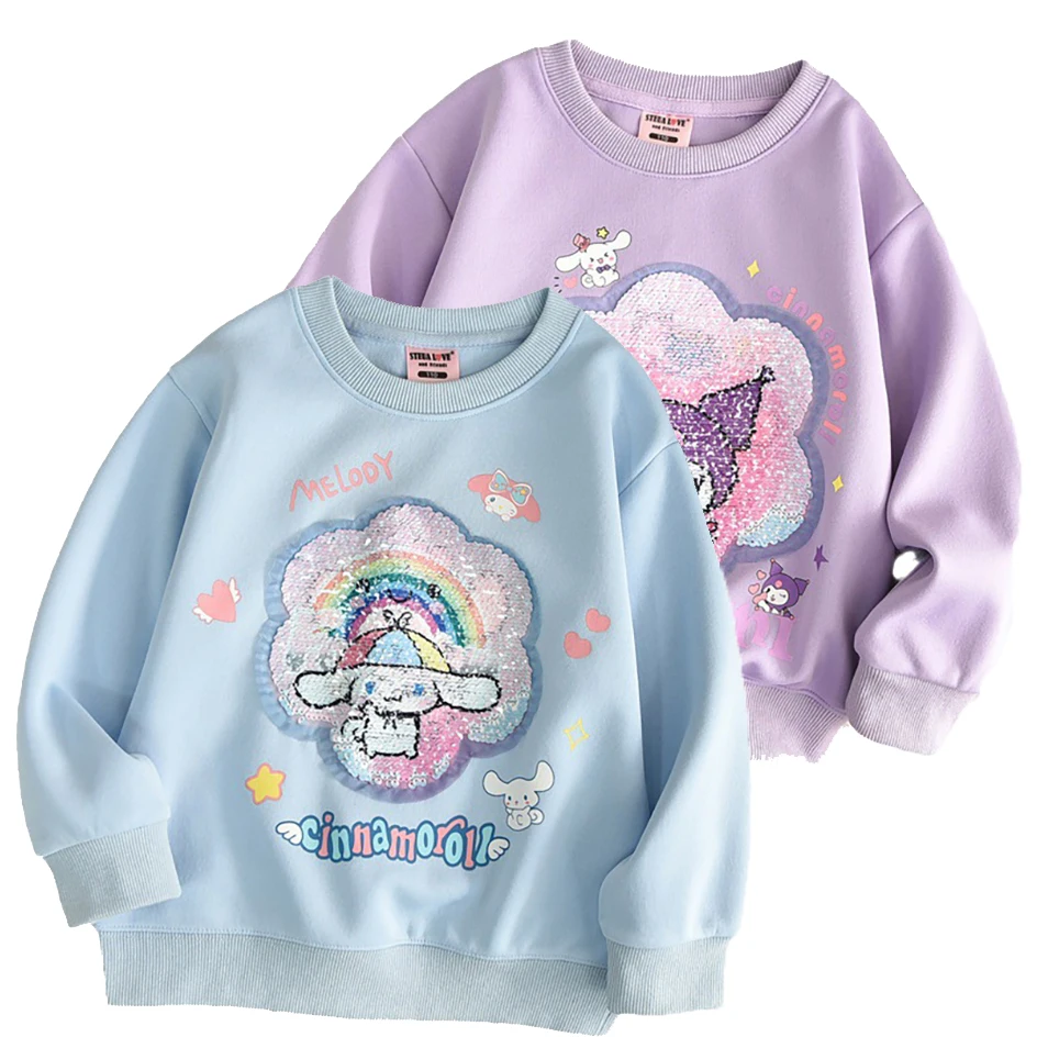 

Милый свитер из аниме Kuromi Cinnamoroll, аксессуары для студентов и детей, мультяшная Толстовка Sanrio, для отдыха, кавайная одежда в подарок