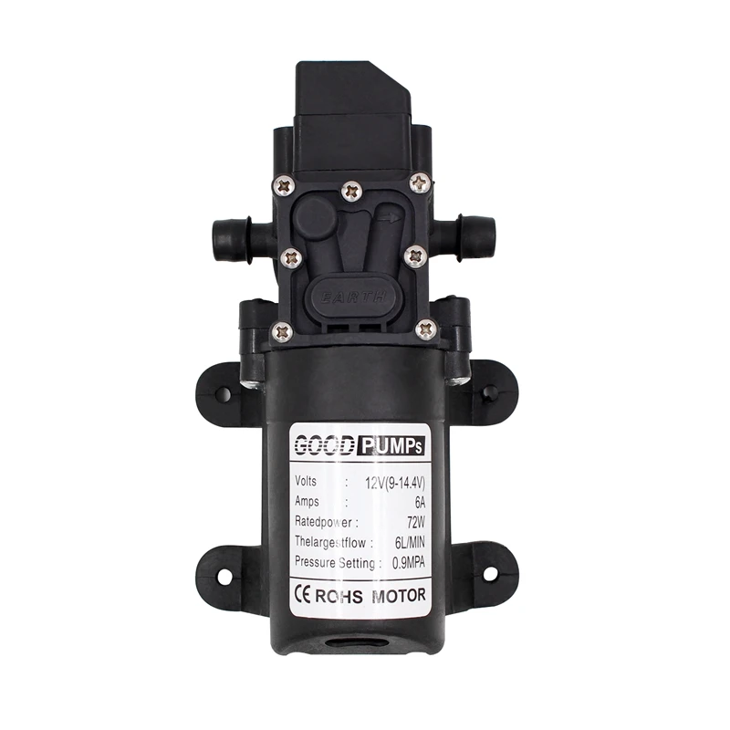 

Мембранный Водяной насос высокого давления, 12 В постоянного тока, 130 фунтов на кв. дюйм, 6 л/мин, самовсасывающий автоматический переключатель