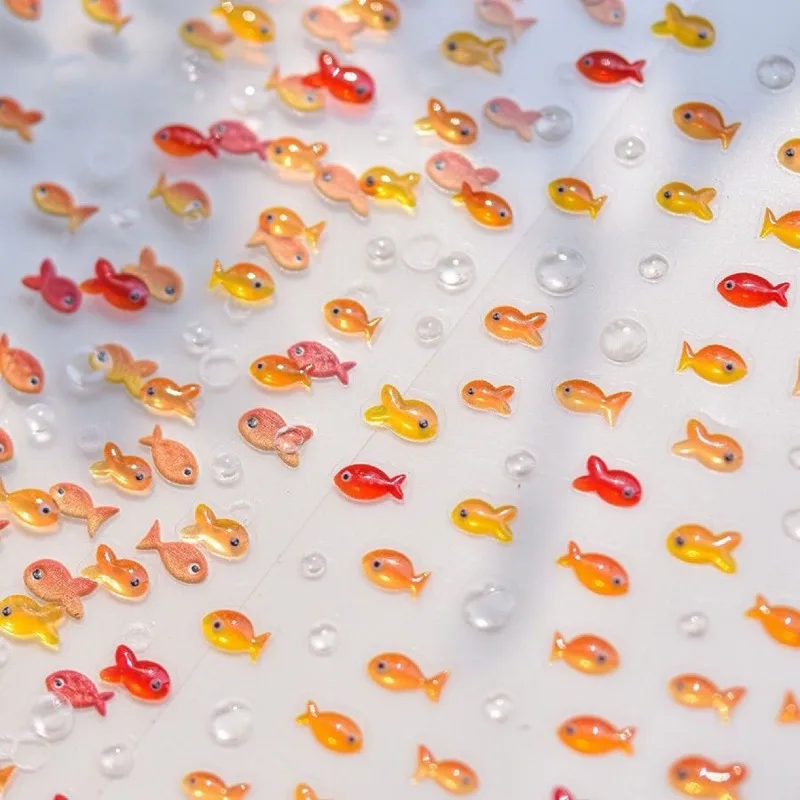 Маленькая Красная Рыбка Желе Лето Золотая Карп Океан Пляж Русалка Море Блестящие