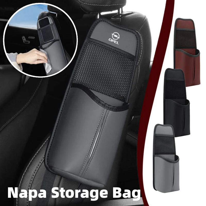 

Leather Car Seat Side Hanging Storage Bag For Opel Corsa Astra H G J Insignia Vectra Zafira Meriva Mokka Grandland Vivaro Antara