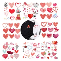 iron on transfers for t shirt children gift diy clothes stickers lovely heart heat transfer fashion love shape washable