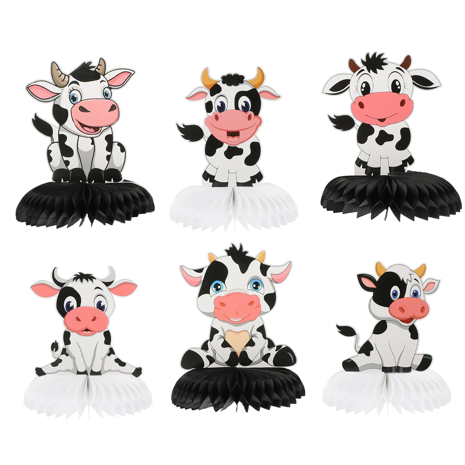 

Honeycomb Cow Party Centerpieces Animal Table Farm Birthday Paper Decorations Baby Shower Desktop Decor Decoration Ornament