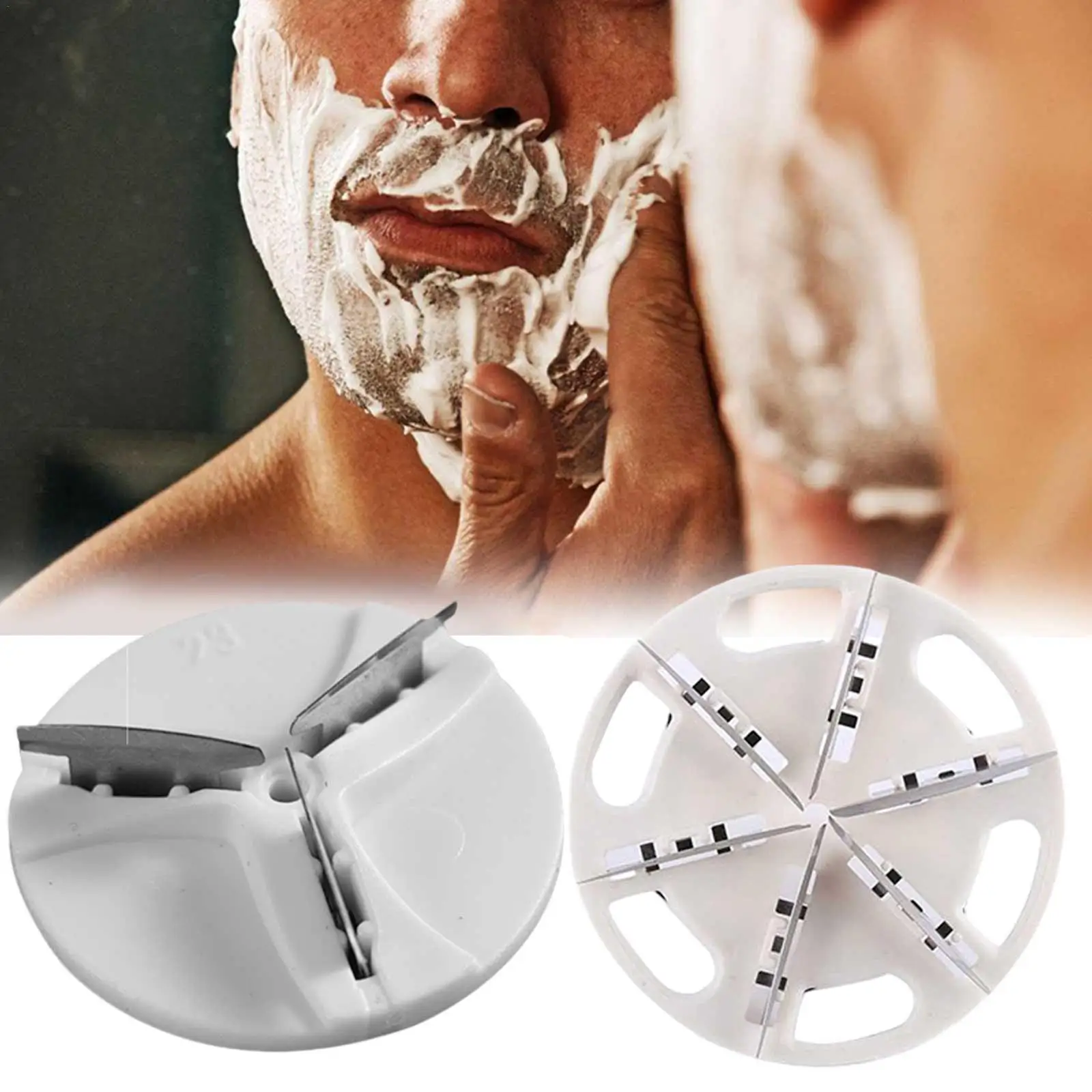 

5.4cm Mini Electric Shaver Pocket Size Waterproof Razor Washable Portable 3/6 Cutter Heads 40dB Shaver Replacement Blade