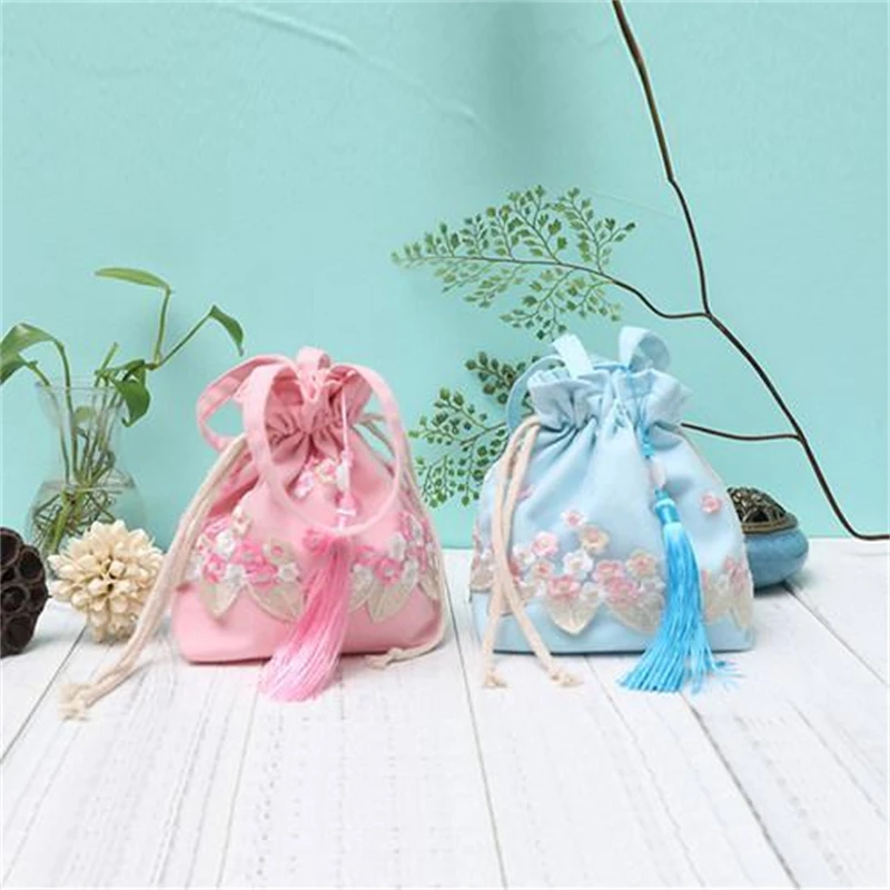 Canvas New Ancient Hanfu Chinese Style Fairy Embroidery Crossbody Bag Shoulder Mini Costume Cloth Purse