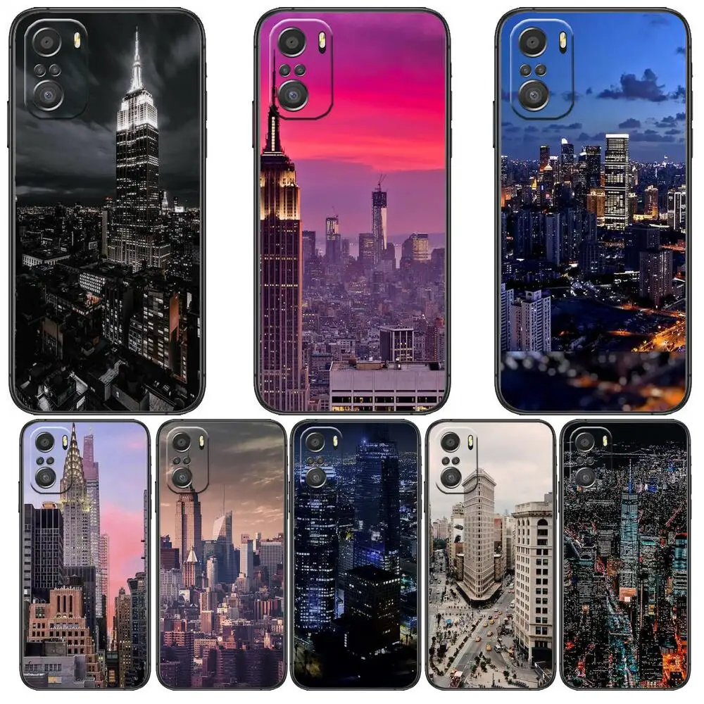 

HD-city wind Phone Case For xiaomi redmi 11 Lite pro Ultra 10 9 8 MIX 4 FOLD 10T Black Cover Silicone Back Prett