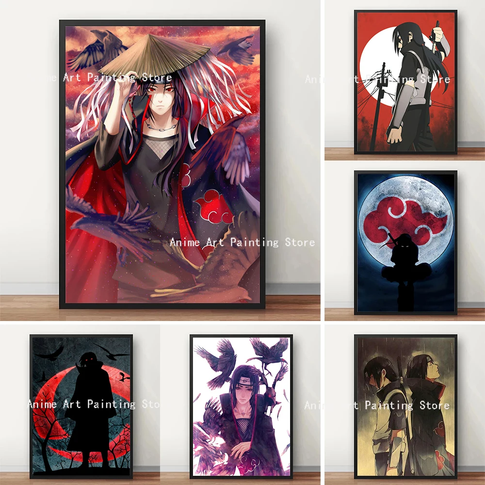 

Japanese Anime Naruto Vintage Canvas Painting Itachi Ichiha Genjutsu Wall Art Posters and Prints for Living Room Home Decor