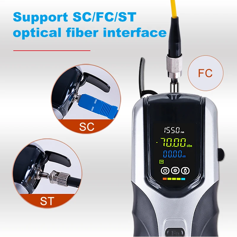 OPTFOCUS Optical Power Meter High Precision Fiber Optic Cable Tester -70 to +26dB OPM FC ST SC Connector Free Shipping