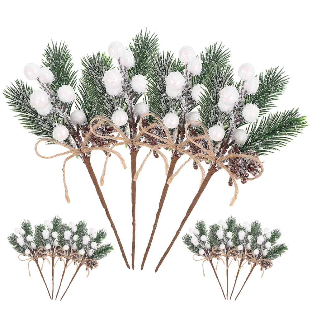 

12pcs Xmas Fake Branches Picks Artificial Fruit Pine Decor Christmas Wreath DIY Decor