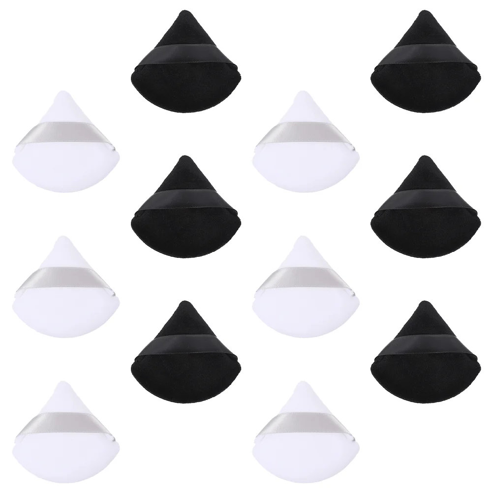 

12Pcs Puffs Portable Makeup Cushion Puffs Triangle Foundation Puffs Powder Puffs Makeup Accessories
